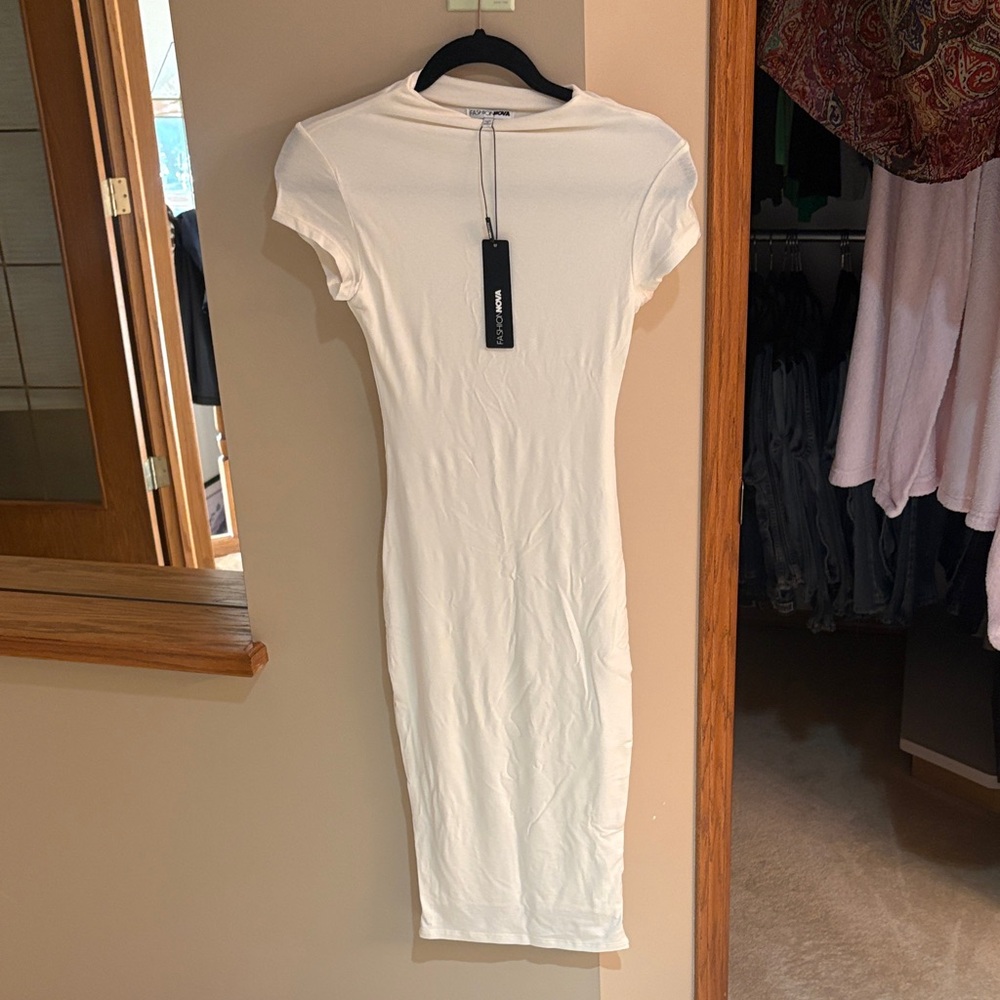 Fashion Nova White Midi Dress